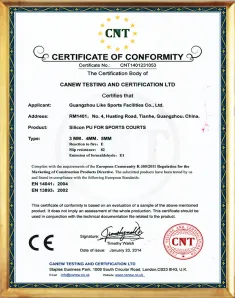 CE：Silicon PU FOR SPORTS COURTS