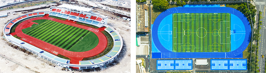 Semi-prefabricated roll Material for Running Track